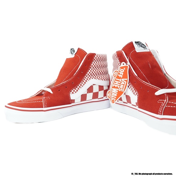 VANS SK8-HI CHILI PEPPER MEN'S SHOES (RED / WHITE) - Picture 3 of 6